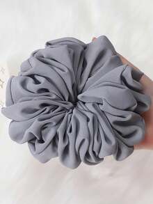 1件纯色雪纺穆斯林头巾衬里发圈，适用于阿巴雅长袍 - 黑色 - 查看 6