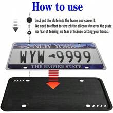 2 Pack Marco de Matrícula Porta Placas de Silicona Universal Soportes para MatríCula con Accesorios de Montaje para Auto Antióxido Antivibración A - A - Ver 6