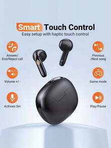 K01 True Wireless Bluetooth Ohrhörer mit Typ-C Schnellladung, Aktive Geräuschunterdrückung, ENC Anruf, Intelligente Berührungssteuerung, IPX7 Wasserdicht, Bluetooth 5.3 stabile Verbindung, 40-Stunden Akkulaufzeit, kompaktes leichtes halb-im-Ohr Design, kompatibel mit Apple, Smartphones