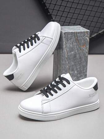 Men's Fashion Casual Sneakers, Minimalist Sports Shoes, White Trainers