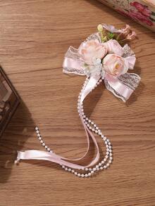 1 kẹp tóc Lolita bằng vải satin đính ngọc trai giả màu hồng mềm mại phong cách Âu Mỹ dành cho bé gái, kẹp tóc mái, kẹp tóc bên, phụ kiện tóc dạng hốc - Nhiều màu - Xem 19