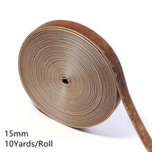 6-38mm 1 Roll Brown Single-Sided Velvet Ribbon, Christmas Ribbon, Jewelry Display Packaging, Flower Gift Wrapping, Bows, DIY Party Decoration - Brown - View 15
