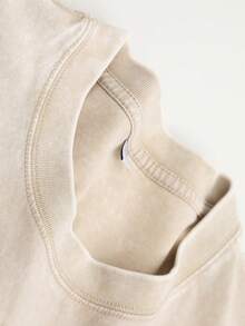 Washed Cotton Men's T-Shirts, Retro-Style Double-Sided Anime Comics, Wind-Washed Heavy Cotton T-Shirts, Printed T-Shirts, Anime Fans, Anime Fans, Men's Clothing, Street Fashion  To Wear. - 杏色 - 查看 3