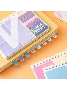 Multi-Functional Notebook Combination Set, Four-In-One Notebook With Sticky Notes, Index Stickers And Horizontal Lines, Loose-Leaf Book Waterproof Cover, Back To School And Office