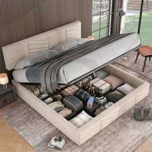 Bed Frames - 米色+絨布+160cm*200cm - 查看 4
