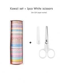20pcs Vintage Washi Tapes Thin Set 7mm*3m Multi Pattern Paper Adhesive Masking Tape Gift Decoration Stickers Back To School