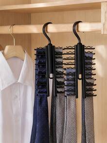 Multifunctional Tie Organizer Rack, Organizer Tidy Gadget, For Tie Scarves Belts, Suitable For Bedroom, Closet, Dorm, Hanger Black, Tie Rack, Storage Shelf, Clothes Hanger, Wardrobe Organizer, Storage And Organization, Home Decor