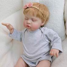 Realistic 19-Inch Reborn Baby Dolls Girl Lifelike Baby Dolls Reborn Doll Girl Soft Body Eyes Closed Newborn Real Life Baby - 彩色 - 查看 8