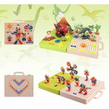 Yostyle Dinosaurios Juguetes para Nios, Juegos Construccin Armables con Taladro con Caja de Almacenamiento, Juguetes de Nios de 3 a 6 aos Didacticos, Regalo de Cumpleaos, Pascua, - inicial - Ver 5