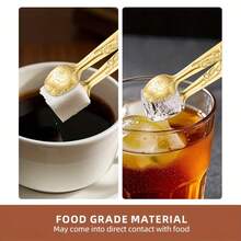 3/6pcs Luxury Gold Mini Clips, Rose Patterned Sugar Tongs, High Quality Stainless Steel Small Service Clips, Durable Ice Clips, Cute Tea Party Service Clips, Exquisite Gifts, Suitable For Cafe/Wedding/Valentine's Day/New Year/Mother's Day/Birthday - Gold - View 2