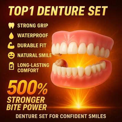 ✨Realistic Denture Patch, Comfortable Dentures, Suitable For&Missing Teeth, Soft Quick Release Set Daily Smile Enhancer, Women's Dentures, Broken Denture Set, Dentures For Toothless People, Tight Fitting Denture Filling, Denture Set