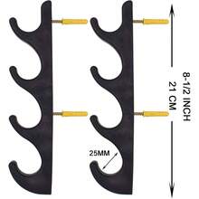 Horizontal Fishing Rod Storage Rack Hold 4 Fishing Rods Screws - No Fishing Rod - negro - - Ver 3