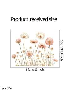 1 pieza Adhesivo de pared con diseño floral de jardín - Diseño floral realista con margaritas blancas - Adhesivo de vinilo autoadhesivo para sala de estar, dormitorio, cocina, baño - Decoración tipo papel tapiz extraíble y fácil de aplicar - Decoración del hogar para inauguración de vivienda, boda, fiesta, decoración floral, mejora del dormitorio, escena de naturaleza vibrante, acabado brillante, regalo de inauguración de vivienda, tema botánico, material duradero, planificadores de eventos