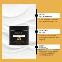 Nourishing Hair Mask, Improves Dry, Frizzy Hair And Restores Smooth, Nutritious Hair - Black - View 5