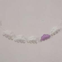 Set de 5 decoraciones colgantes de pared en forma de nube de estilo nórdico hechas de fieltro, adecuadas para la habitación de los niños, la cuna del bebé, la tienda de campaña, la decoración de la habitación - Multicolor - Ver 14