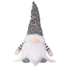 1-Pack Christmas Light Up Rudolph  Gnome Ornament (Glitter Belly Model) - 11.81 *3.94in Soft Pvc Material, Red/Pink/Gray Colors Available, Suitable For Christmas Holiday Decorations And Gifts. - 灰色 - 查看 5