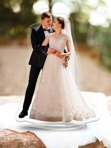1 Stück personalisierter Hochzeitsfoto Acryl Charakter Sockel Tischdekoration - Personalisiertes Valentinstag Schild, exklusives Hochzeitsandenken, personalisierte Foto Sockel Dekoration, personalisiertes Paar Liebesgeschenk, Hochzeit Tischdekoration, romantisches Valentinstag Geschenk, personalisierte Tischdekoration, mit 3 Größen zur Auswahl - Verschiedenfarbig - Übersicht 3