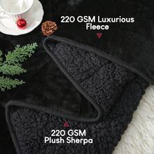 Warm Weighted Blanket, Fleece Sherpa Flannel Throw Heavy Blanket With 7-Layer Design - 黑色 - 查看 3