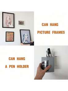 12pcs Heavy Duty Picture Frame Hangers, No Drill Wall Hooks - Double Sided Hooks - Easy To Use, No Trace, Suitable For Securing Frames And Posters On Smooth Surfaces Like Glass And Wood, Ideal For Decorating Walls In Living Room, Bedroom Or Office - Multicolor - View 10