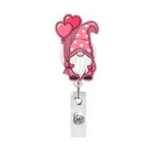 1pc Pink Heart Medical Badge, Valentine's Day Themed Design, Retractable Rotating ID Badge Holder, Romantic & Practical Accessory For Workplace