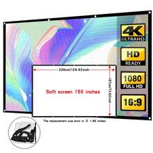 60-72-84-100-120-150 Inches - Washable Soft Screen, Portable Screen, Easy To Install Without Punching Holes, Comes With Free Hooks, Foldable Pocket Screen, Easy To Carry, Great Helper For Outdoor Camping, Barbecue, Swimming Pool Parties, Projector Specific Screen, Ironing, Home Theater - White - View 13