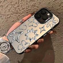 Funda de Teléfono Flor Estrella Plateada Compatible con 16, 15, 14, 13, 12, 11 Pro, X, XR, XS, 8 y 54 Plus, con una Parte Trasera Mate a Prueba de Golpes. - Color mixto 1 - Ver 8