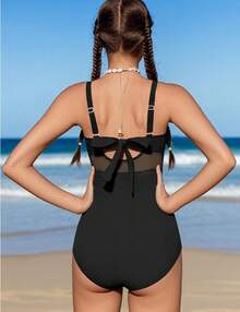 ¡RecomendadoLumewave Trajes de Baño Mujer Completo, Traje de Baño Mujer Natacion de una Pieza, Traje de Baño Deportivo Mujer¡Top de Temporada - Negro - Ver 4