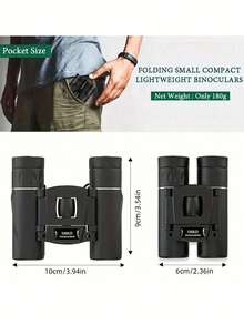 Binóculos dobráveis de alta definição 500x25, telescópio portátil com zoom de alta ampliação, adequados para observação a longa distância, acessórios para atividades ao ar livre/camping, ótimo presente de Natal, aplicáveis para caça, atividades ao ar livre, camping e esportes.