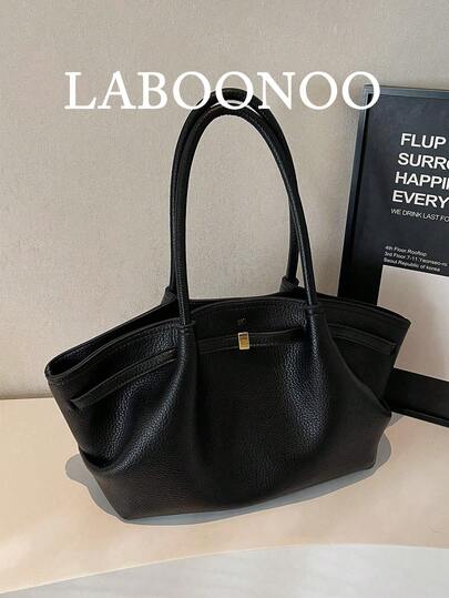 1pc Women Plain PU Shoulder Bag, Retro Fashion Large Capacity Tote Bag With Dual Handles And Snap Closure, Suitable For Travel, Shopping, Dating, Gift For Teenage Girls, College Students, Office Ladies, Commute, Outdoor