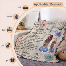 Give A Blanket As A Gift To The Most Beautiful And Charming Mother,Super Soft Flannel Printed  Blanket,As Birthday Gifts, Family, Wedding, Souvenir Blankets, Polyester Blankets Suitable For All Seasons, Washable, Machine Washable, Lightweight, Breathable, Comfortable, Warm, Unique, 280gsm For Him, Her Personalized Ideal Gifts For Her,  Family, Perfect Nap, Camping, Travel, Home, Daily Life, Office Decoration, Birthday, Anniversary, Valentine's Day, Thanksgiving, Christmas, Halloween, Mother's Day,  Wedding, New Year Gifts ,Sofa,Bed,Car,Bedroom,Living Room,Office,  Outdoor Camping, Beach,Wall Decoration - 多色4 - 查看 5