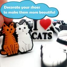 Random 10-50Pcs Cute Cat Series Shoe Charms For Clogs Sandals, Shoe Decoration Premium Quality Popular Charms Accessories Shoe Pins Great Gift - Multicolor - View 7