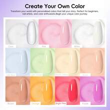 PEACECOLOR Acrylic Nail Kit For Beginners With Mini Lamp And Drill Glitter Powder 3 Gel Colors Base Top Coat Complete DIY Nail Art Starter Set For Extensions French Nails Gift For Women - 02多色 - 查看 2