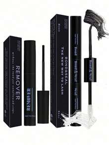 4件套睫毛胶水及定型液套装，包含睫毛胶水及定型液、簇状睫毛胶水卸除液、72小时强力睫毛胶水卸除液、便携式睫毛刷，适合睫毛嫁接初学者（黑色和粉色） - 黑色 - 查看 10