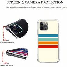 Retro 70s Stripes Case Compatible With IPhone 16 Pro Vintage Aesthetic Color Palette Rainbow Stripes Case For IPhone 16 Pro Cool TPU Bumper Phone Case Cover - Red - View 9