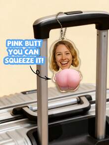 Custom Face Photo ,Squeezable Acrylic Keychain,Pink Butt,Funny Personalized Gift,Stress Relief,Gifts For Friends, Couple,Colleagues, And Family,Valentines Gift,Gifts For WomenBirthday Present,Backpack Decorative Charms,Luggage Decoration Pendant,