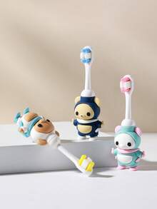 1pc Animal Shaped Children's Toothbrush - Infant Toothbrush, 0-3 Years Old Baby Toothbrush, 3-6 Years Old Toddler, Boys & Girls Soft Bristle Toothbrush, Cartoon Cute Ultra Soft - Multicolor - View 9