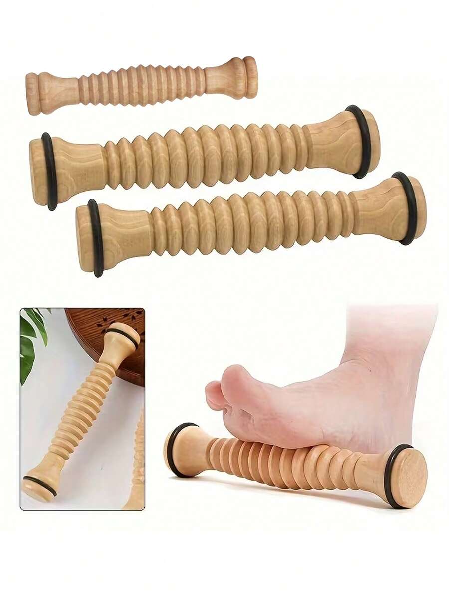 1 chiếc con lăn massage chân bằng gỗ - Dụng cụ thư giãn bấm huyệt, que massage đa năng toàn thân dùng cho bụng, chân, tập thể dục yoga, massage, massage chân. - Nhiều màu - Xem 1