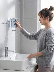 Wall-Mounted Magnetic Toothbrush Holder - Transparent Waterproof Bathroom Storage Rack With Rinsing Function, Space-Saving, Suitable For Vanity, Dorm, RV Travel And More | Modern Home Decor Accessory - White - View 2