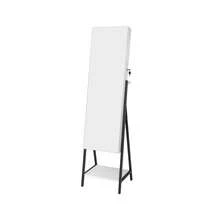 GOFLAME Freestanding Jewelry Cabinet Lockable Jewelry Armoire Organizer With Full-Length Mirror Bottom Storage Shelf - White - View 11