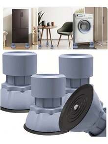 EstiloBCBCKEY4Pcs Patas Lavadora Antivibracion, Universal Antivibracion Lavadora, 10-12cm Ajustable Soporte Lavadora Secadora, Antivibración, Antideslizantes, Cancelación de Ruido (Gris)Versión mejorada - gris - Ver 2