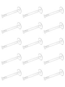 10件裝 16/18G 透明耳環 運動工作用 Bioflex 唇環式穿刺保持器 塑料透明穿刺耳釘 適用耳輪、耳屏、唇部、Medusa、Monroe 6-12mm - 透明-15pcs - 查看 12