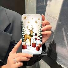 1PC Phone Case ,  Deer Snowman Trees Gifts Stars , Stylish Phone Case, Phone Decoration, All-around Lens Protection, Creative Small Gift, Funny Gift for Boys and Girls - Schwarz - Übersicht 4