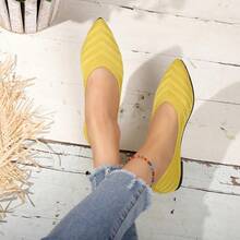 Spring/Summer 2026 Women's Solid Color Comfort Flats, Match Dresses & Vacation Outfits, Classic Pointed Toe, Cushioned Insole Footwear, Suitable For Work & Weekend Gatherings - 黑色 - 查看 1