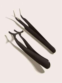 2 Pieces Eyelash Extension Tweezers & Brow Tool Set, Curved Tip Precision Tweezers With Seahorse Clamp Design, Professional Grafting Tools, Anti-Slip Beauty Instruments, Exclusive Lash Technician Kit.