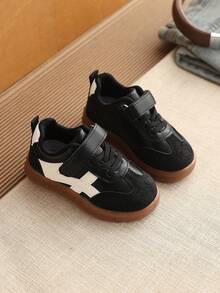 1 Pair Kids Skate Shoes, Boys & Girls Casual Soft Bottom Sneakers, New Children Shoes - Black - View 3