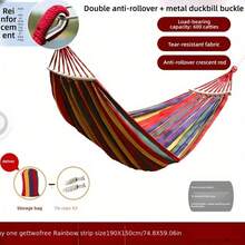 The Outdoor-Specific Anti-Tipping Hammock Adopts A Surrounding Frame Structure. Its Scientific Design Prevents The Risk Of Tipping Over. It Is Made Of Wear-Resistant Materials And Comes With A Portable Storage Bag, Making It Lightweight, Easy To Carry, And Simple To Install. It Meets The Needs Of Travel, Camping, And Courtyard Use. - Multicolor - View 10