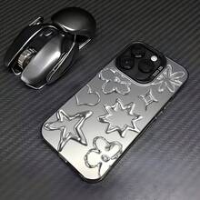 Funda de Teléfono Flor Estrella Plateada Compatible con 16, 15, 14, 13, 12, 11 Pro, X, XR, XS, 8 y 54 Plus, con una Parte Trasera Mate a Prueba de Golpes. - Color mixto 1 - Ver 6