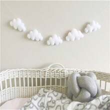 Set de 5 decoraciones colgantes de pared en forma de nube de estilo nórdico hechas de fieltro, adecuadas para la habitación de los niños, la cuna del bebé, la tienda de campaña, la decoración de la habitación - Multicolor - Ver 11