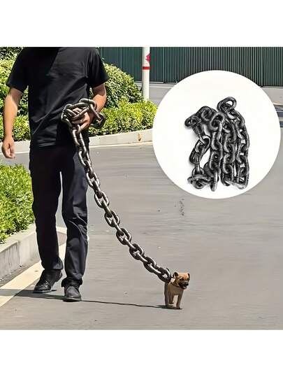 59英寸趣味狗狗牵引绳 - 恶作剧轻便塑料宠物牵引绳，设计成“狡猾的玩笑”，适合化装舞会、拍照道具和户外散步，经久耐用，便于携带，狗狗牵引绳配件，化装舞会配件，恶作剧设计，结构坚固