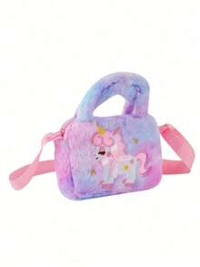1pc Cute Cartoon Unicorn Bow Plush Backpack - Unicorn - View 11